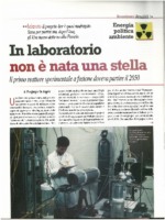 In laboratorio non è nata una stella